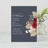 Invitation Roses de Bourgogne sur Midnight Blue (Debout devant)