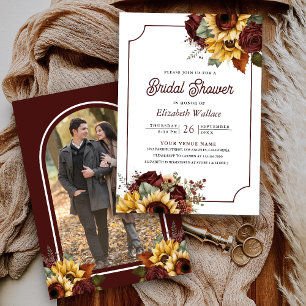 Invitation Roses de Bourgogne Tournesols Photo Shower de Mari