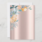 Invitation Roses de brunch, Vin, Fête des mariées Rose or (Dos)