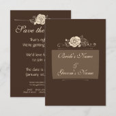 Invitation Roses de café et de crème (Devant / Derrière)