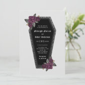 Invitation Roses de café étincelle Mariage d'Halloween (Debout devant)