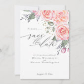 Invitation Roses de chalet rose rustique Enregistrer la date (Devant)