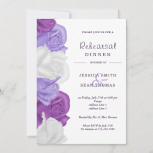 Invitation Roses de Collection Chic Dîner de Répétition de Ma