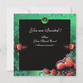 INVITATION ROSES DE CORAIL ROUGE, VERT BLEU NOIR DOMMASQUE MO (Dos)
