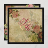 Invitation roses de cottage vintage PixDezines (Devant / Derrière)