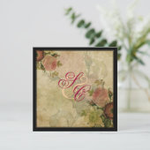Invitation roses de cottage vintage PixDezines (Debout devant)
