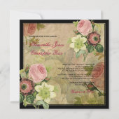 Invitation roses de cottage vintage PixDezines (Dos)