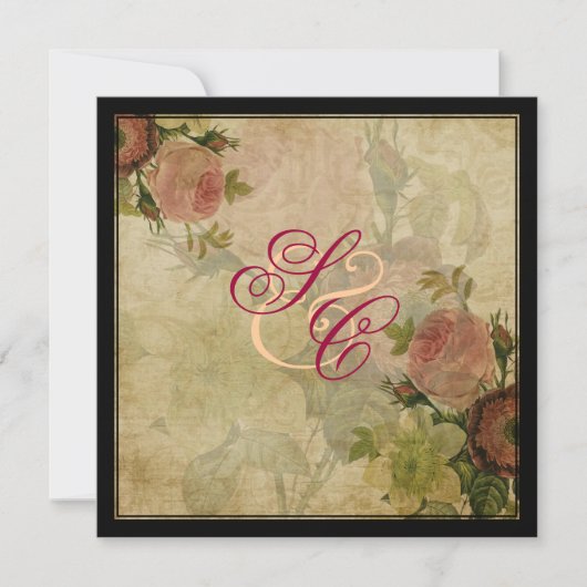 Invitation roses de cottage vintage PixDezines (Devant)