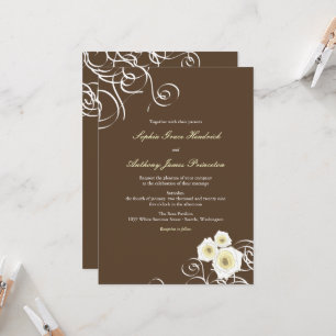 Invitation Roses De Crème Et Frottent Élégant Mariage Romanti