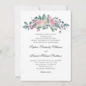 Invitation Roses de crème rose | 3 définit le mariage des par (Devant)