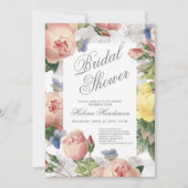 Invitation Roses de Fêtes des mariées florales et dentelle (Devant)