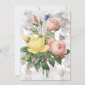 Invitation Roses de Fêtes des mariées florales et dentelle (Dos)