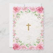 Invitation Roses de fleur d'or de rose d'invitation de (Dos)