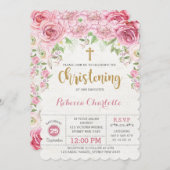 Invitation Roses de fleur d'or de rose d'invitation de (Devant / Derrière)