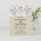 Invitation Roses de kraft rustiques blanches d'hiver de maria (Debout devant)
