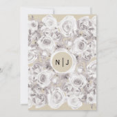Invitation Roses de kraft rustiques blanches d'hiver de maria (Dos)