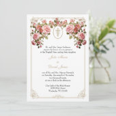 Invitation Roses de la Croix d'or catholique Mariage (Debout devant)