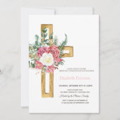 Invitation Roses de la Croix d'or, Première sainte communion  (Devant)