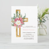 Invitation Roses de la Croix d'or, Première sainte communion  (Debout devant)