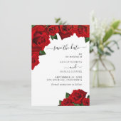 Invitation Roses de l'amour rouge Save the Date (Debout devant)