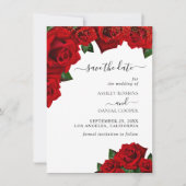 Invitation Roses de l'amour rouge Save the Date (Devant)