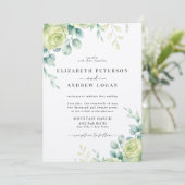 Invitation Roses de l'eucalyptus | Elegant Boho Greenery Mari (Debout devant)