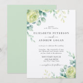 Invitation Roses de l'eucalyptus | Elegant Boho Greenery Mari (Devant / Derrière)