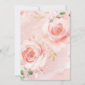Invitation Roses de l'invitation Pink & Gold Christening (Dos)