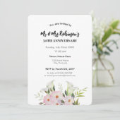 Invitation Roses de lys calla aquarelle pour le 50e anniversa (Debout devant)