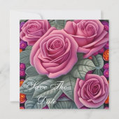Invitation Roses de mariage délicates pastel rose (Devant)