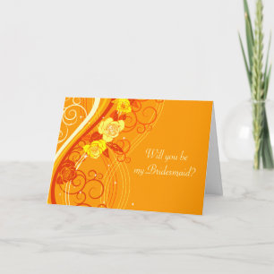 Invitation Roses de mariage jaunes orange