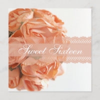 Roses de pêche et partie de Birthady de sweet