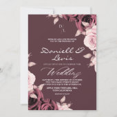Invitation Roses de printemps ⎮ Mariage Mauve  (Devant)