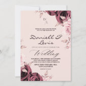 Invitation Roses de printemps ⎮ Mariage Rose Poussiéreuse (Devant)