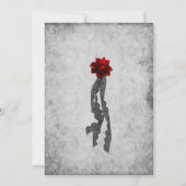 Invitation Roses de sang et Mariage gothique rouge soie (Dos)