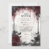 Invitation Roses de sang gothique Halloween (Devant)