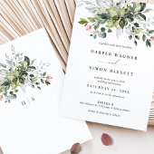 Invitation Roses de verdure succulent Mariage Eucalyptus