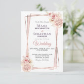 Invitation *~* Roses de vidage de Parties scintillant géométr (Debout devant)