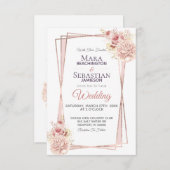 Invitation *~* Roses de vidage de Parties scintillant géométr (Devant / Derrière)