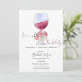 Invitation Roses de vin paillettes gouttes brunch bulle (Debout devant)
