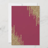 Invitation Roses de vin paillettes gouttes brunch bulle (Dos)