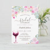 Invitation Roses, Déjeuner nuptial en verre de vin (Debout devant)