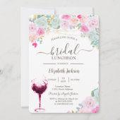 Invitation Roses, Déjeuner nuptial en verre de vin (Devant)