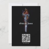 Invitation Roses d'épée de dragon rouge (Dos)