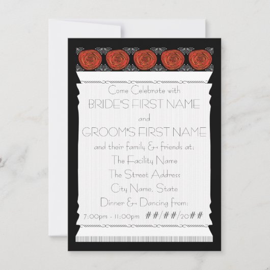 Invitation Roses désoeuvrés (La Réception De Mariage) (Devant)