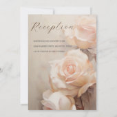 Invitation Roses d'été Mariage élégant (Dos)