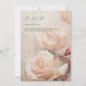 Invitation Roses d'été Mariage élégant et RSVP (Dos)