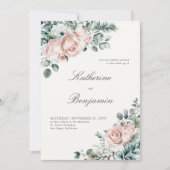 Invitation Roses d'hiver classique et moderne - Mariage éléga (Devant)