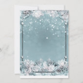 Invitation Roses d'hiver enchantés Silver White Quinceañera (Dos)