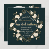 Invitation Roses d'or (Devant / Derrière)